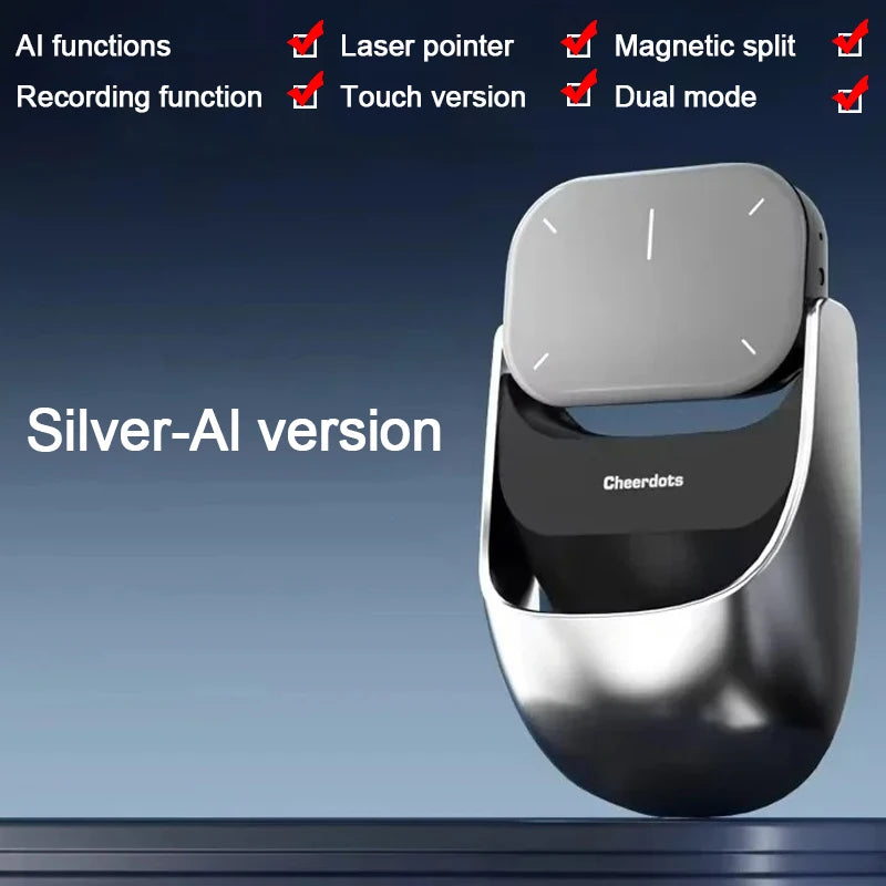 Cheerdots 2 Detachable Air Mouse Touchpad Pocket AI Recording Chatgpt Silent Wireless Mouse Business Office Mouse Gaming Mouse