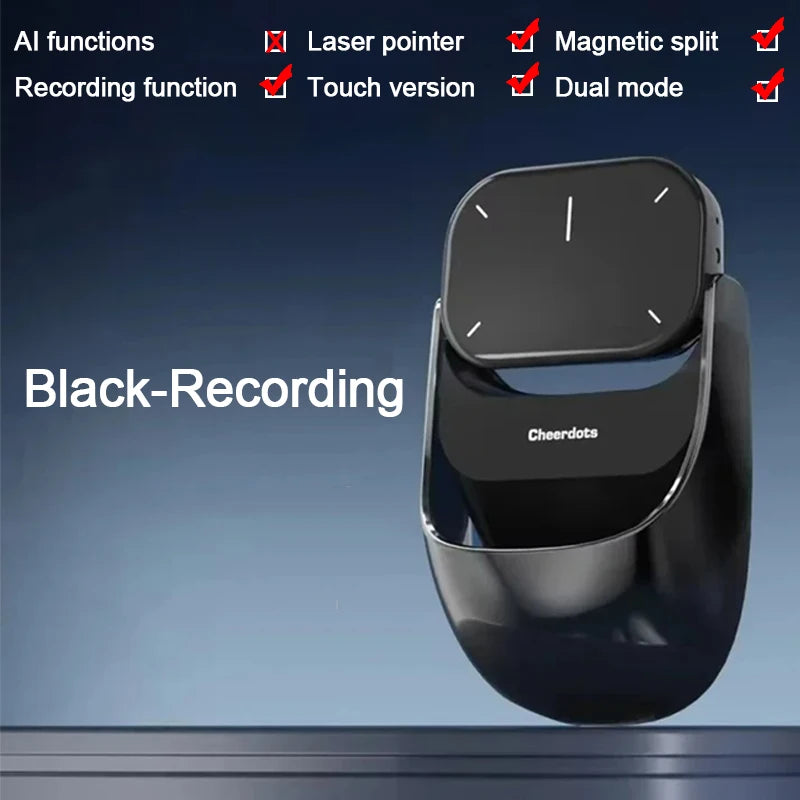 Cheerdots 2 Detachable Air Mouse Touchpad Pocket AI Recording Chatgpt Silent Wireless Mouse Business Office Mouse Gaming Mouse