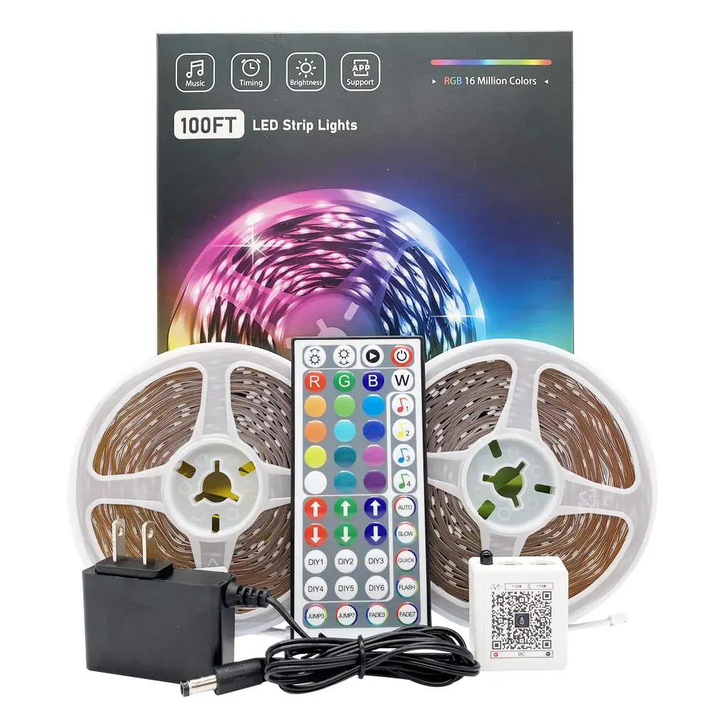 KEXU Smart LED Strip Lights, App-Controlled Music Sync Led Lights RGB Color-Changing Led Light Strip with Timer, Lights for Bedroom Home Decoration, Household Items & Cool Room Gadgets Rainbow Led Backlight Dimmable Led Lighting