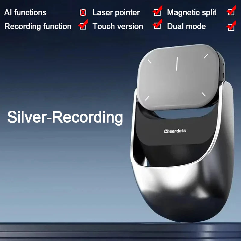 Cheerdots 2 Detachable Air Mouse Touchpad Pocket AI Recording Chatgpt Silent Wireless Mouse Business Office Mouse Gaming Mouse
