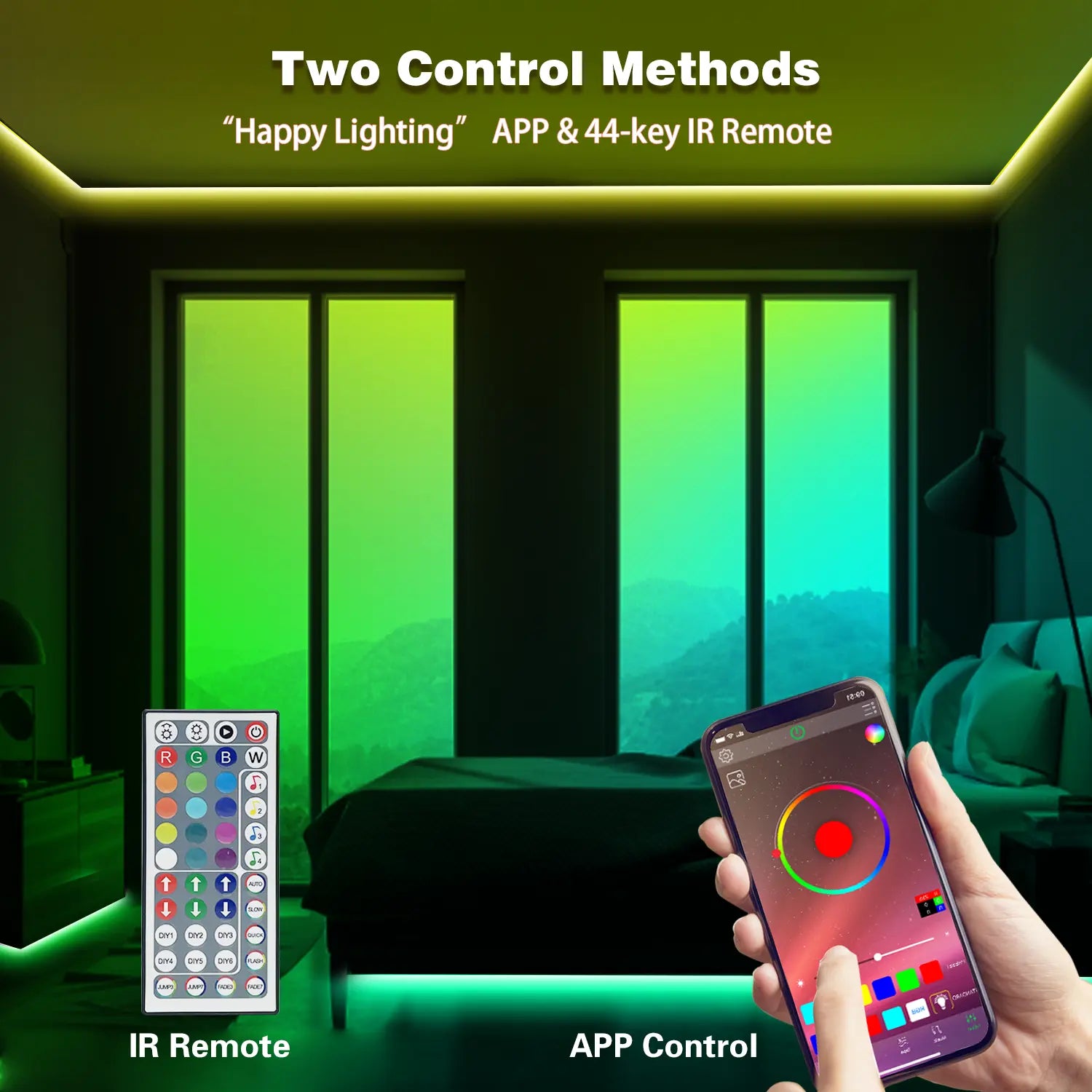KEXU Smart LED Strip Lights, App-Controlled Music Sync Led Lights RGB Color-Changing Led Light Strip with Timer, Lights for Bedroom Home Decoration, Household Items & Cool Room Gadgets Rainbow Led Backlight Dimmable Led Lighting